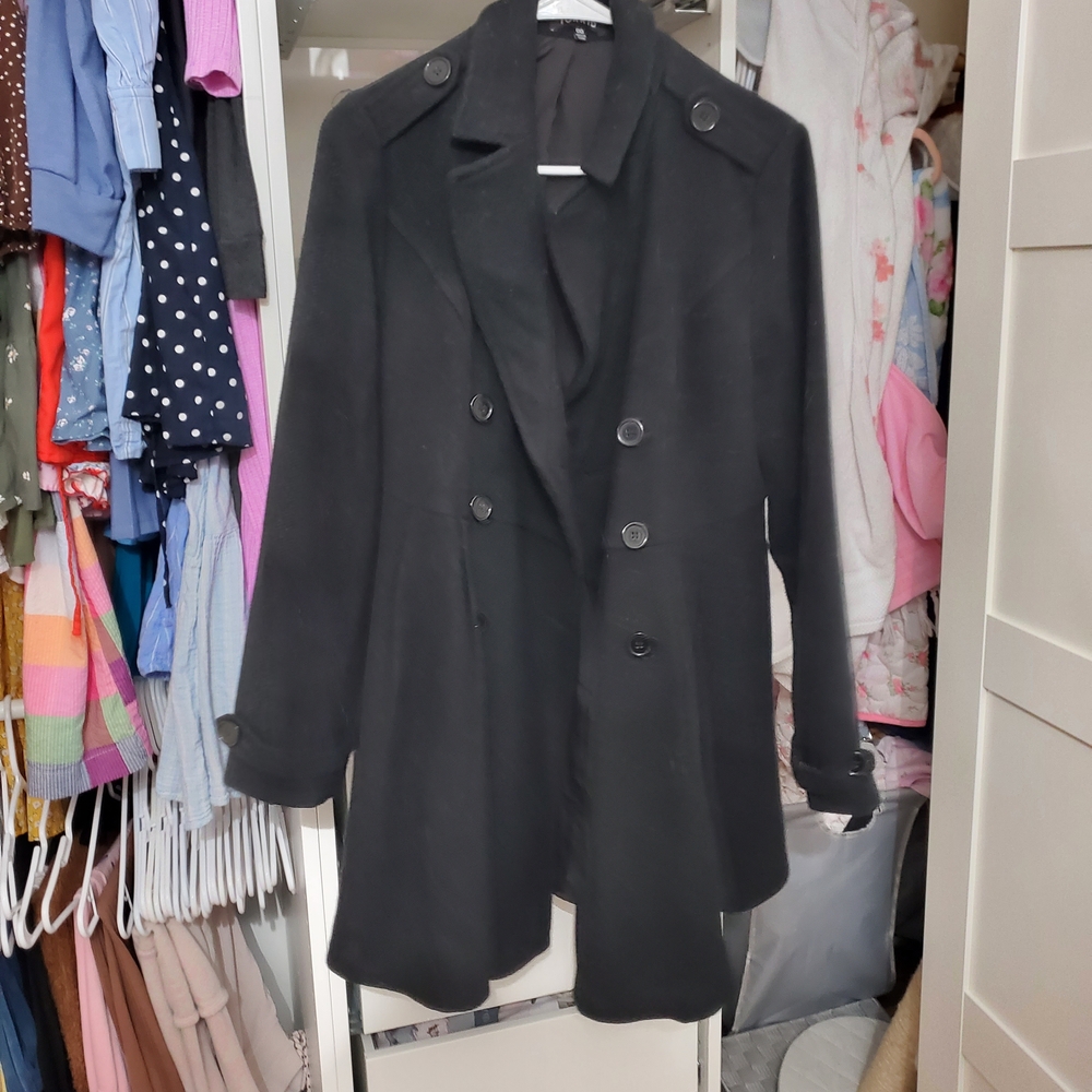 Torrid Black Double-Breasted Pea Coat